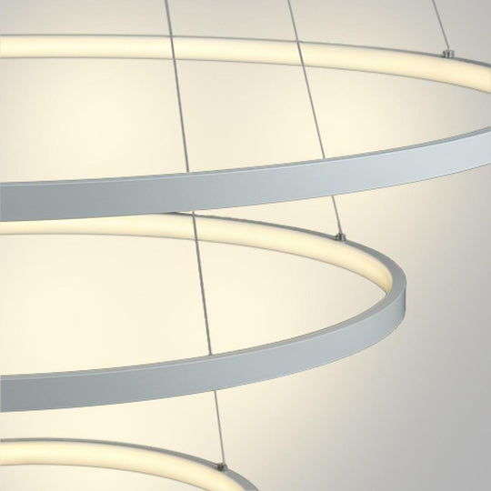 3 Ring Interweaved Circle Design Pendant Lighting Aluminum Acrylic LED Ceiling Light