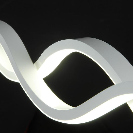 Double Wavy LED Modern Chandelier Dining Room Light Fixture