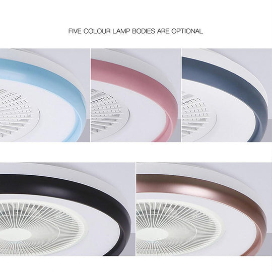 Circular Dimmable Bladeless Ceiling Fan with LED Light