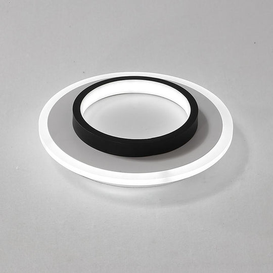 2-Light Circular LED Flush Mount Ceiling Light