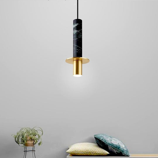 Cylindrical Glass Shade LED Pendant Ceiling Light
