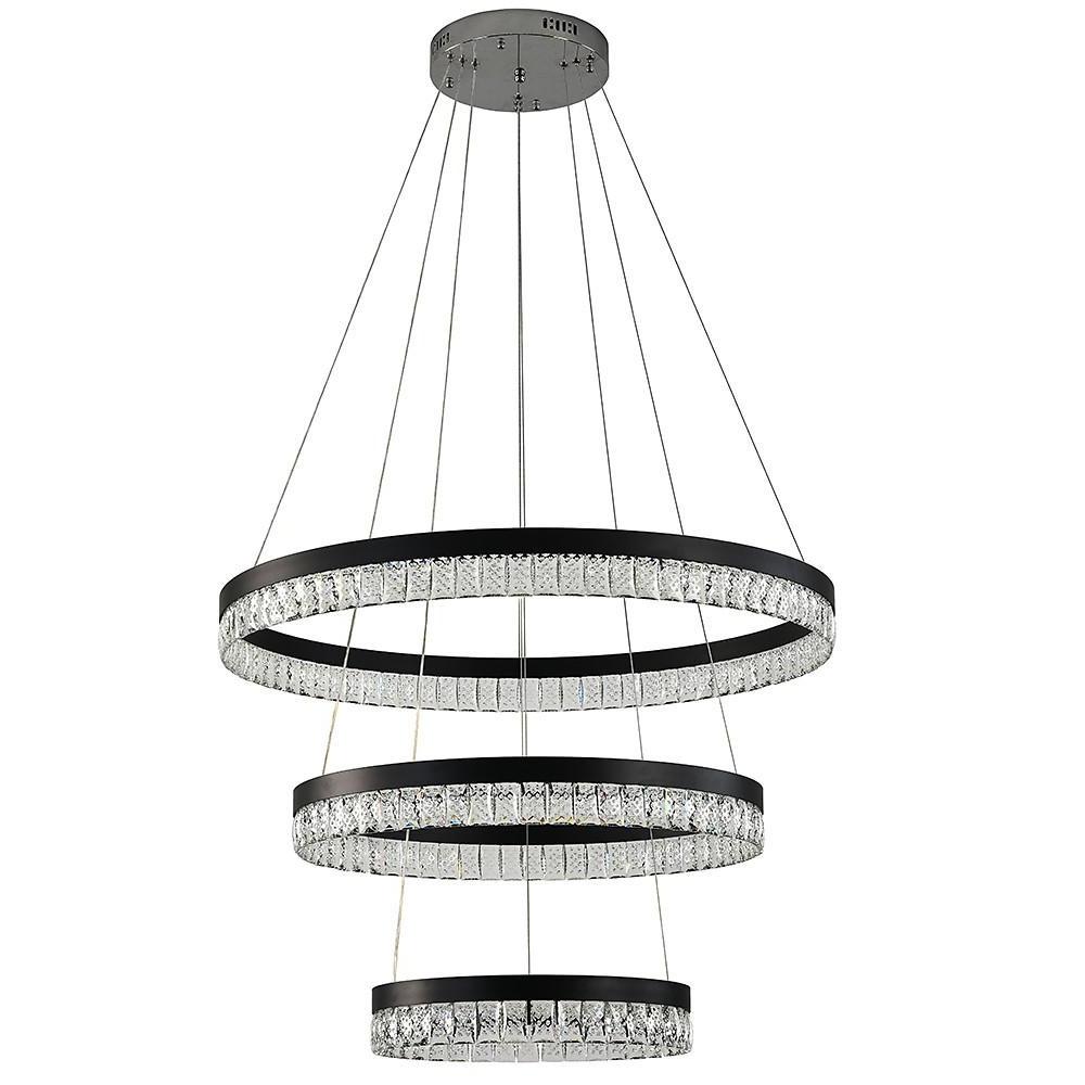 3-Tier Circles LED Crystal Modern Chandelier