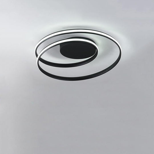 Spiraling Halo Circular LED Modern Flush Mount Ceiling Light