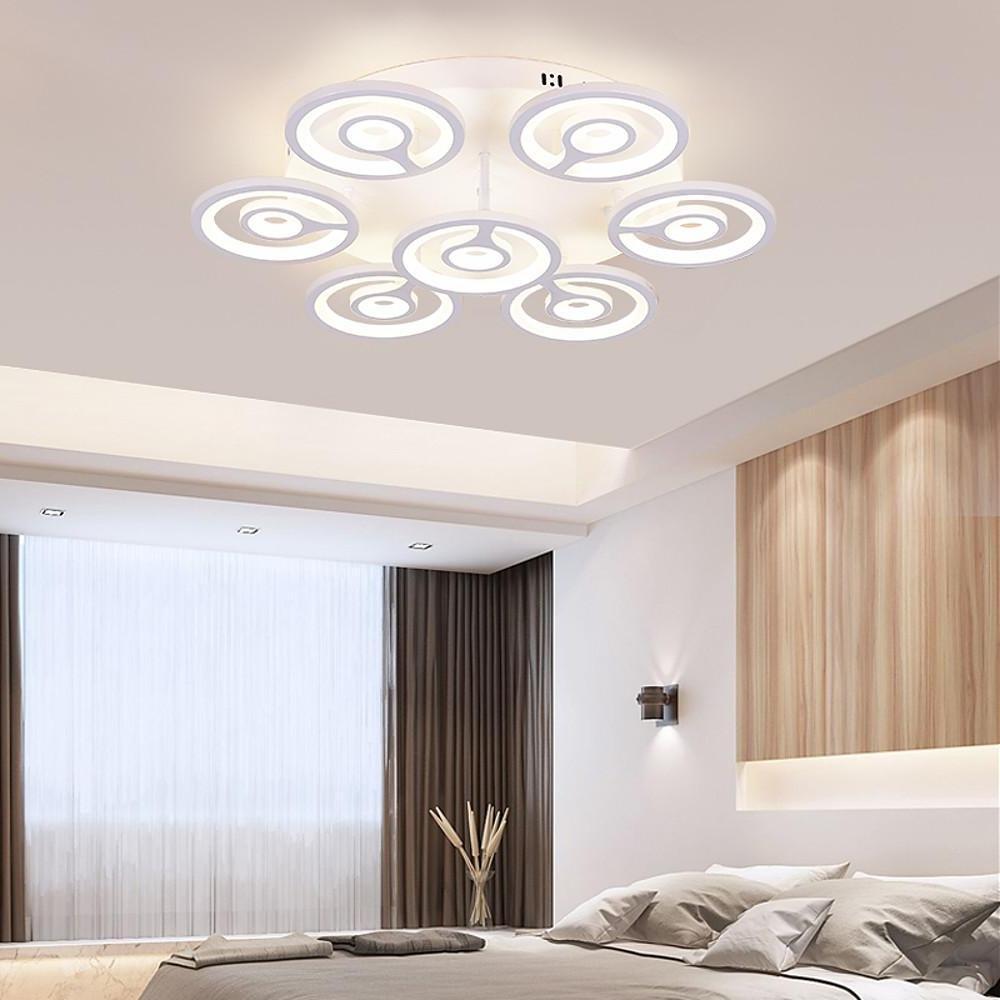 Round Flower Shaped LED Modern Flush Mount Ceiling Light