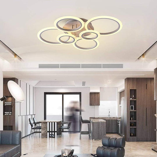 Circles Aluminum Acrylic Flush Mount LED Ceiling Light