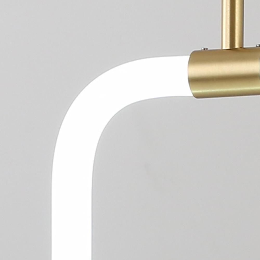 Square Pendant Light Copper Acrylic Geometrical LED Ceiling Light