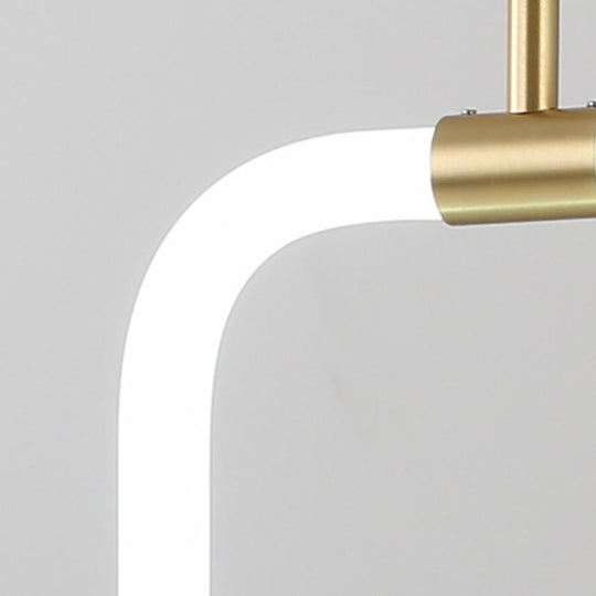 Square Pendant Light Copper Acrylic Geometrical LED Ceiling Light