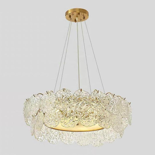 Shell-Inspired Glass and Acrylic LED Chandelier