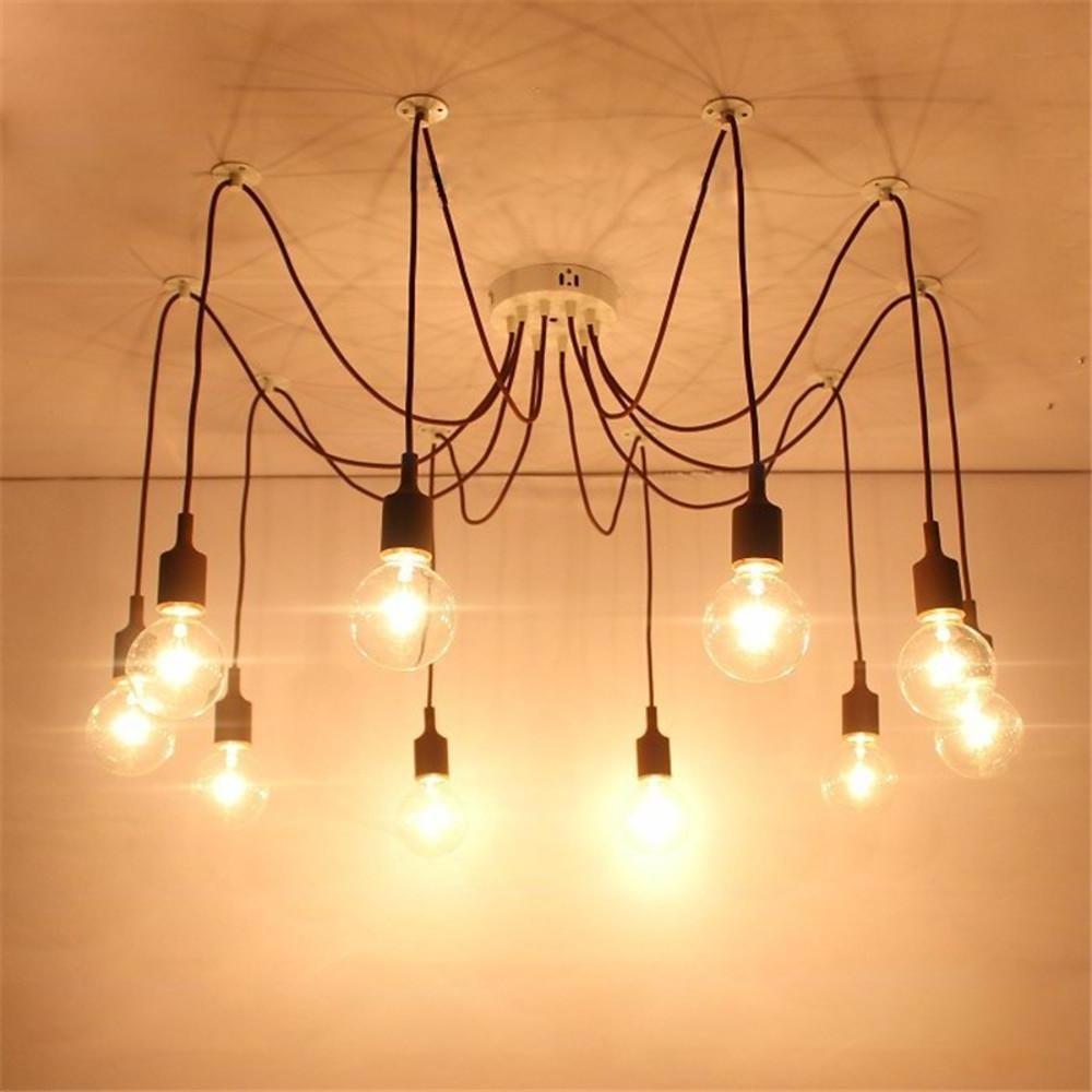 Cluster Spider Pendant Lighting 10 Heads DIY Adjustable Ceiling Light