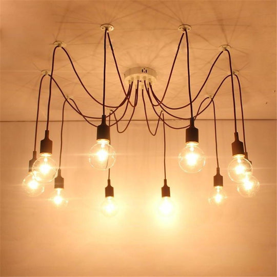 Cluster Spider Pendant Lighting 10 Heads DIY Adjustable Ceiling Light