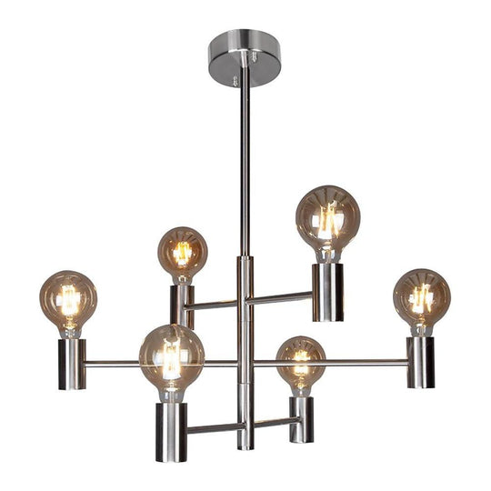 Nordic Black Sputnik Industrial 6-Bulb LED Chandelier