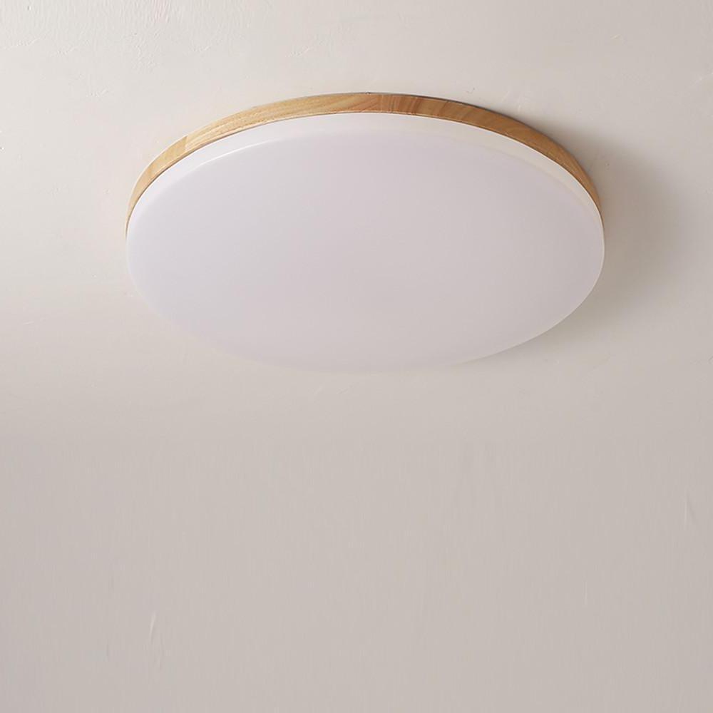 Circular Minimalist Flush Mount Wood Acrylic LED Ceiling Light