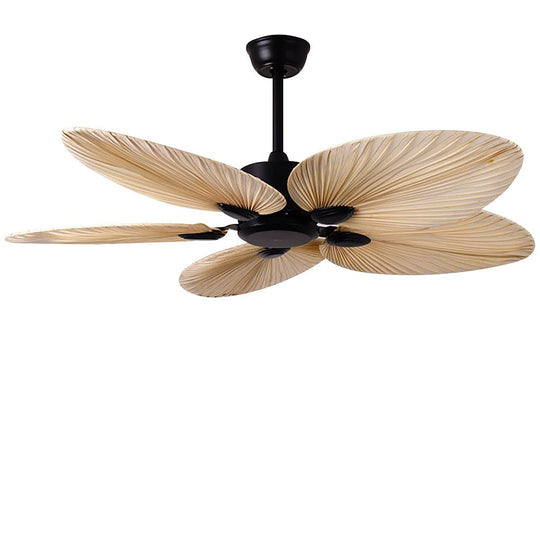 52'' Palm Leaf Inverter Silent Flush Mount Ceiling Fan (No Light)