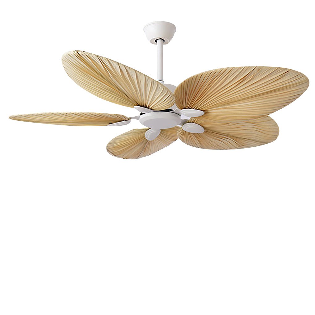 52'' Palm Leaf Inverter Silent Flush Mount Ceiling Fan (No Light)