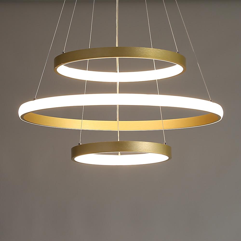 Circles Dimmable LED Adjustable Gold Contemporary Chandelier Island Light