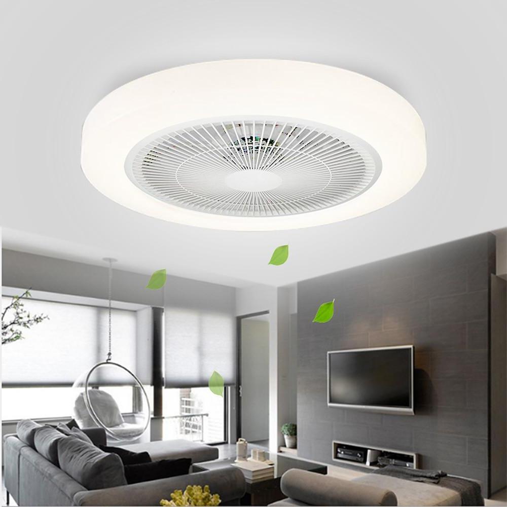 Rounded Linear Flush Mount Bladeless Ceiling Fan with LED Light