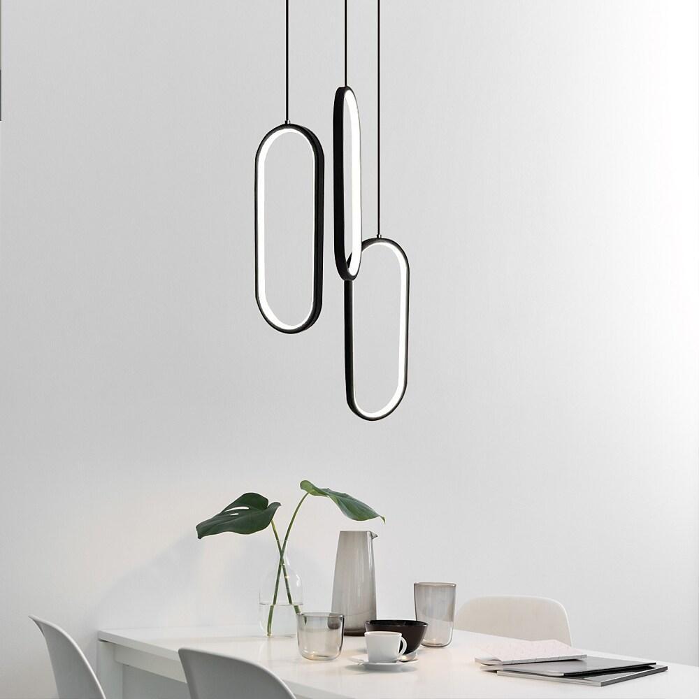 Modern Curved 3-Oval LED Chandelier Ceiling Light