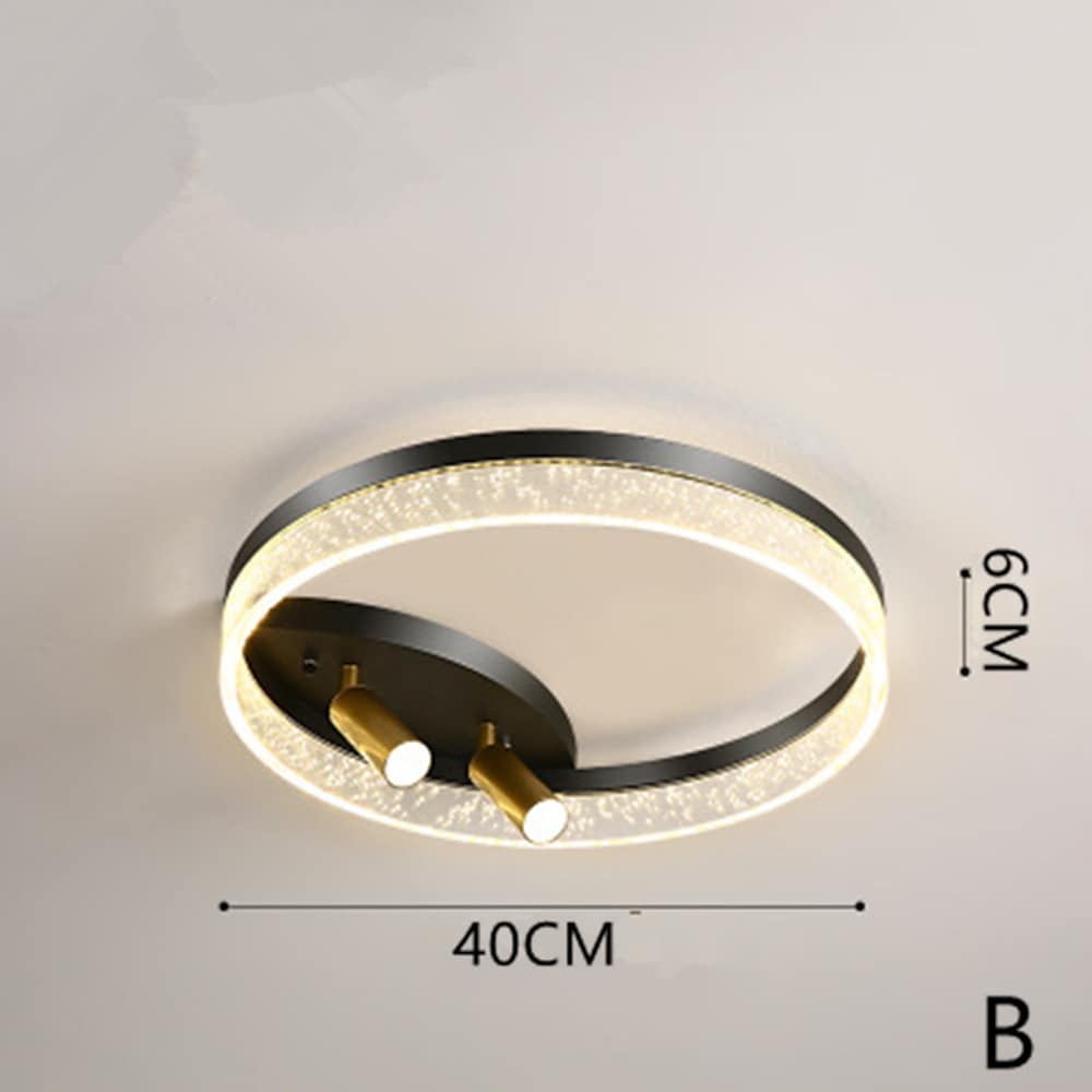 Modern Black LED Flush Mount Ceiling Light with Circle Spotlights