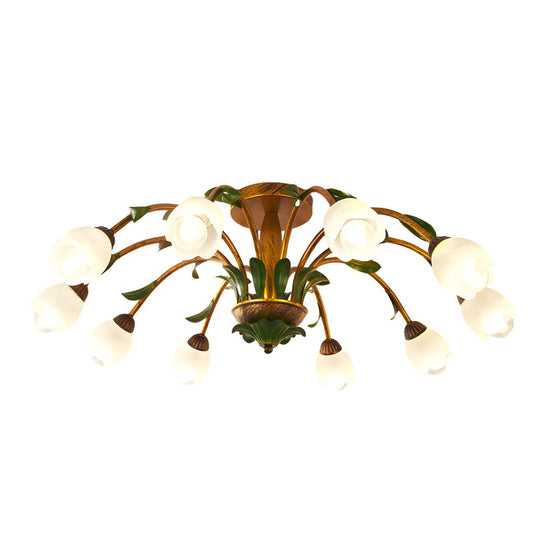 Pastoral Creative Flowers LED Ceiling Light – 3-Step Dimming