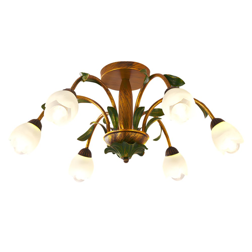 Pastoral Creative Flowers LED Ceiling Light – 3-Step Dimming