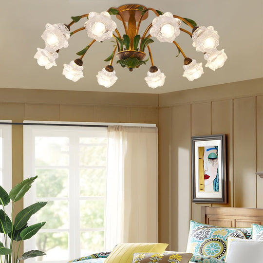 Pastoral Creative Flowers LED Ceiling Light – 3-Step Dimming