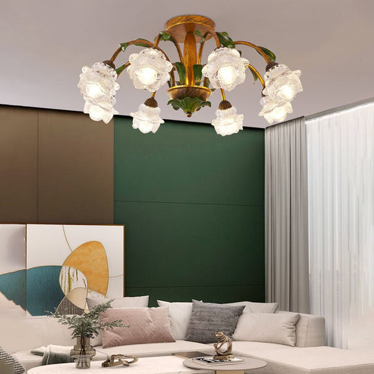 Pastoral Creative Flowers LED Ceiling Light – 3-Step Dimming