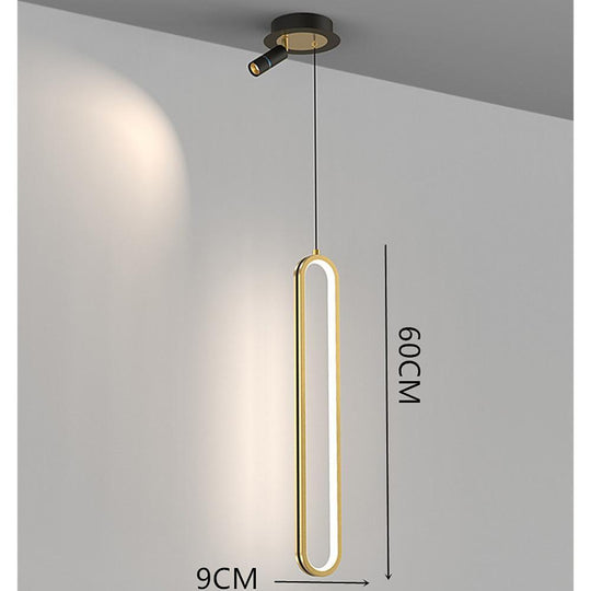 Rounded Rectangular LED Modern Pendant Light Hanging Lamp Island Light