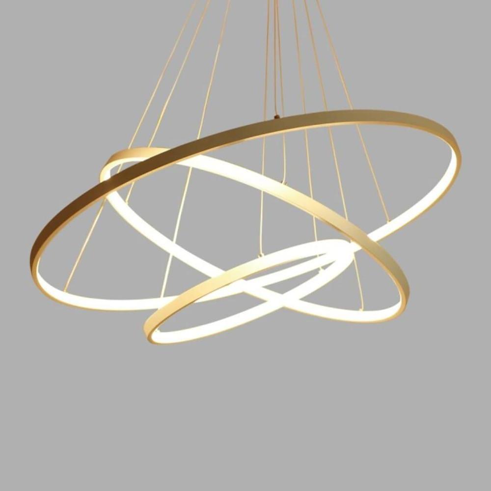 Interweaved 3 Ring Chandelier Light Dimmable Antique Chandelier
