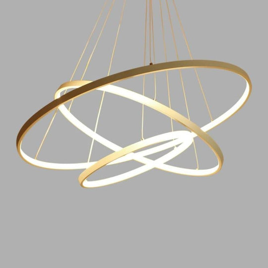 Interweaved 3 Ring Chandelier Light Dimmable Antique Chandelier