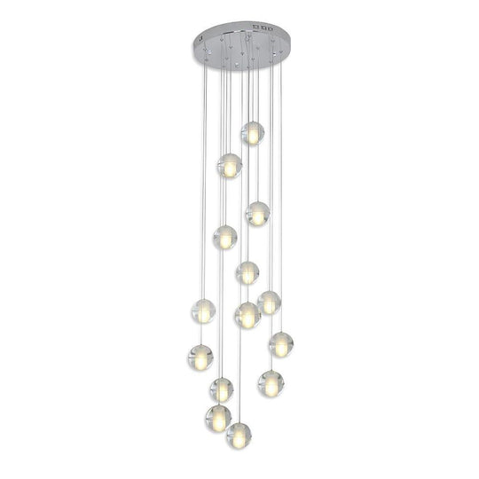 Modern Adjustable 14-Bulb Crystal LED Chandelier – Elegant Artistic Design