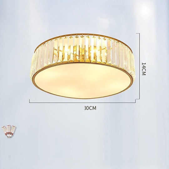 Drum-Shaped LED Crystal Nordic Ceiling Light