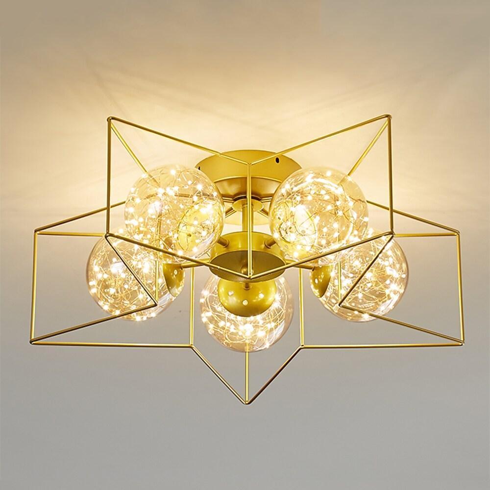 5-Light Five-Pointed Star LED Modern Flush Mount Ceiling Light