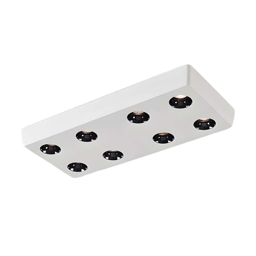 Rectangular White LED Flush Mount Light – 6 or 8 Lights