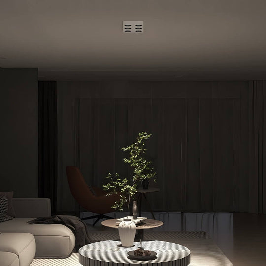 Rectangular White LED Flush Mount Light – 6 or 8 Lights