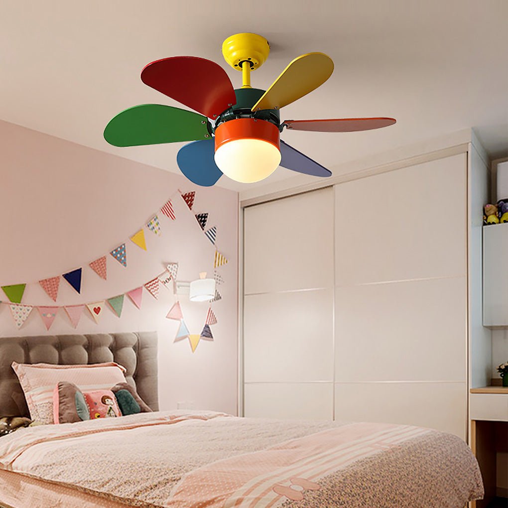 Creative Mini Children’s Room Ceiling Fan with Dual Control