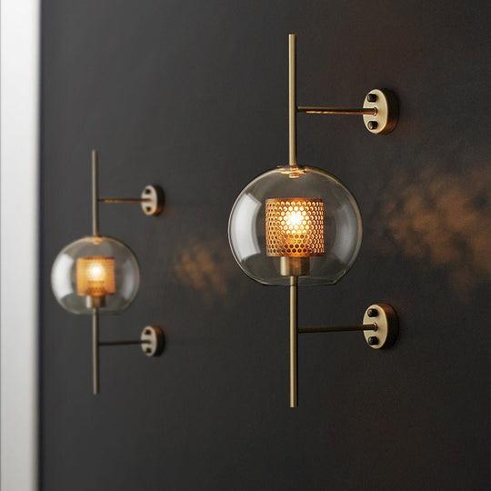 Personalized Retro Industrial Bronze Glass Tank Wall Sconce