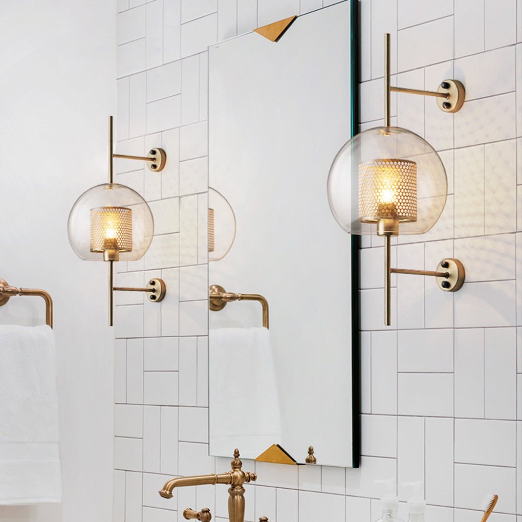 Personalized Retro Industrial Bronze Glass Tank Wall Sconce