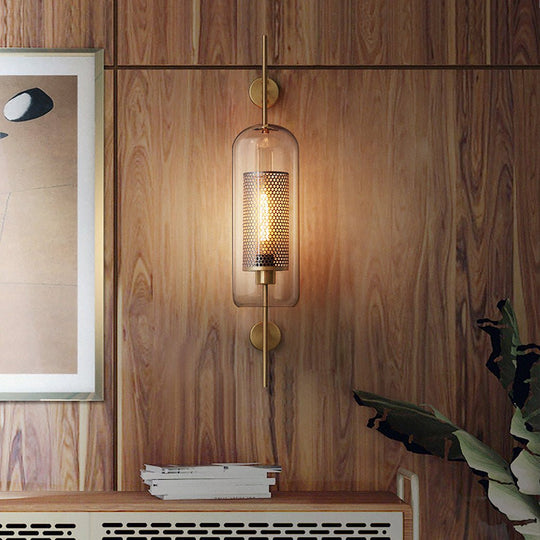 Personalized Retro Industrial Bronze Glass Tank Wall Sconce