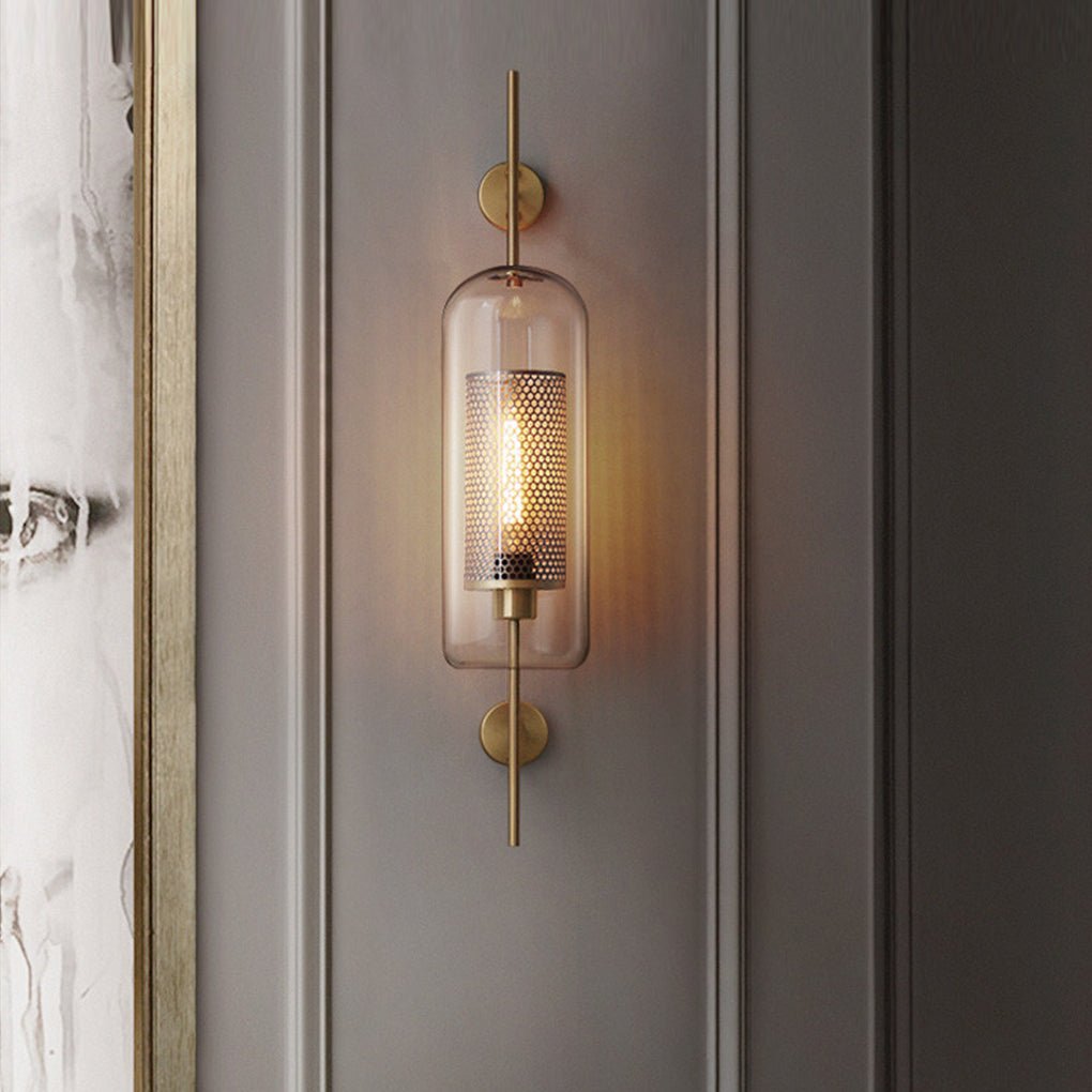 Personalized Retro Industrial Bronze Glass Tank Wall Sconce