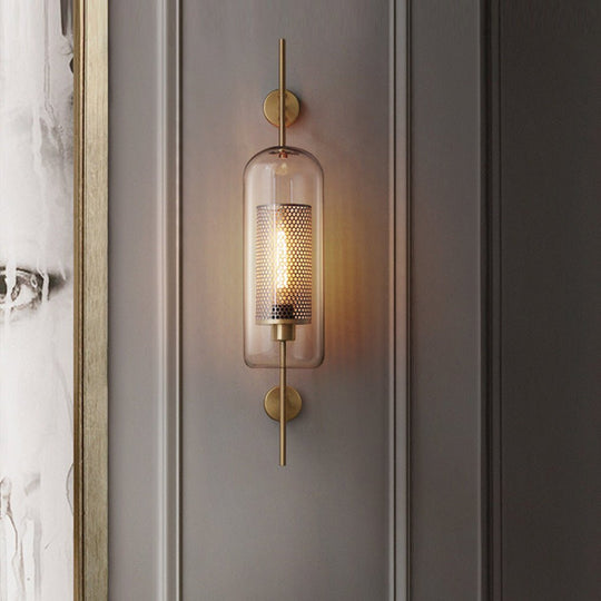 Personalized Retro Industrial Bronze Glass Tank Wall Sconce