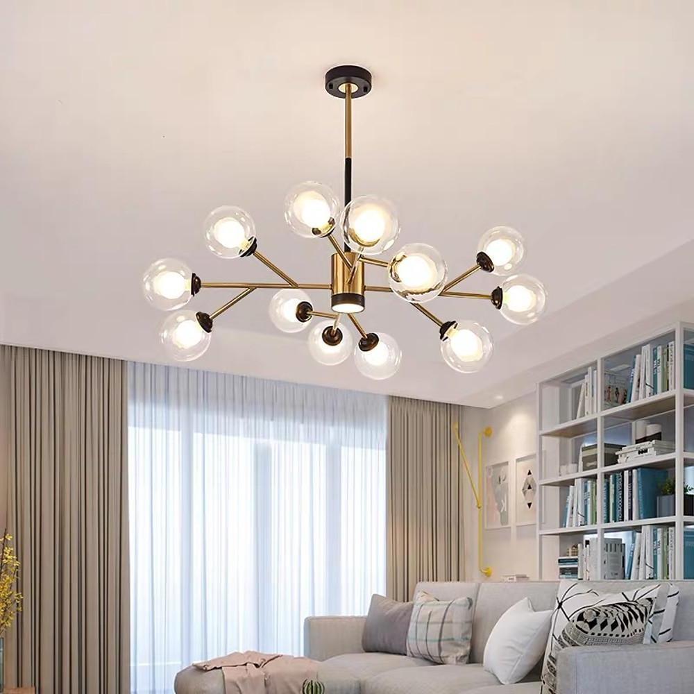 12-Bulb Sputnik Glass Globe LED Chandelier – Modern Design