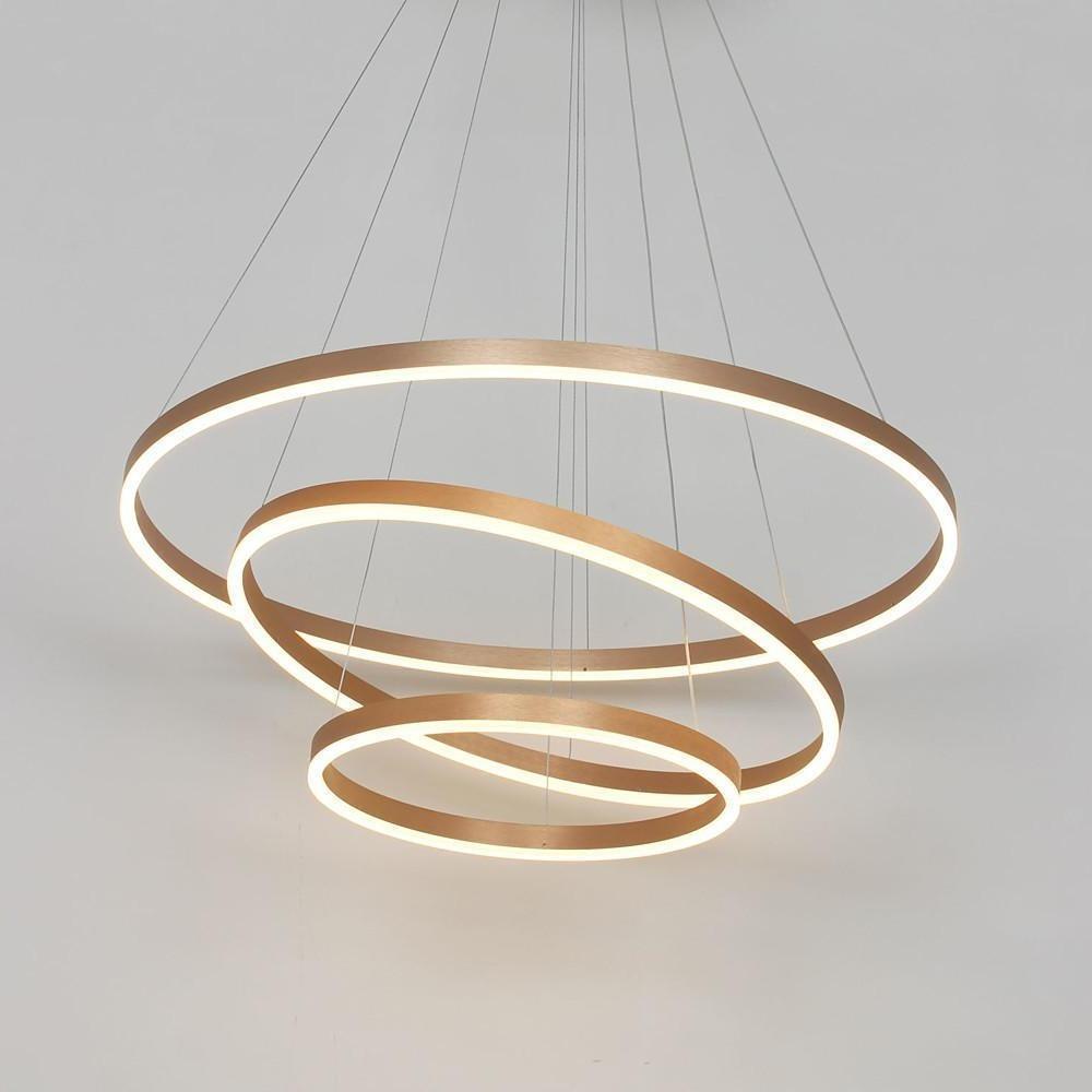Three-Ring Chic Modern Metal Foyer LED Chandelier