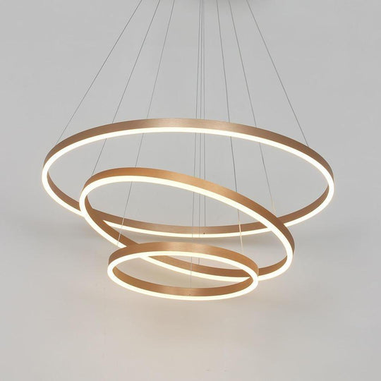 Three-Ring Chic Modern Metal Foyer LED Chandelier