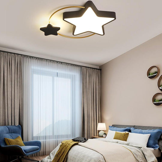 2 Star Shapes Flush Mount LED Ceiling Light for Bedroom