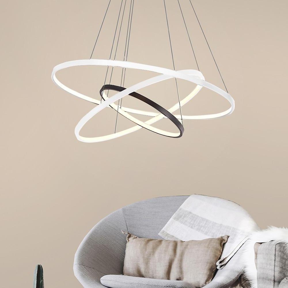 Adjustable Circles LED Dimmable Chandelier with Remote