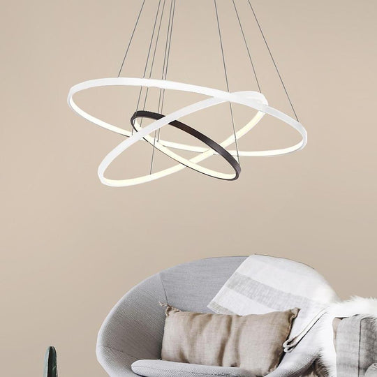 Adjustable Circles LED Dimmable Chandelier with Remote
