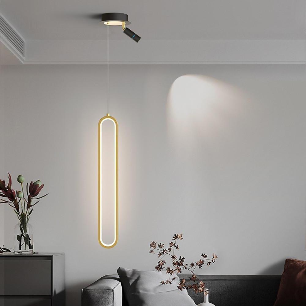 Elongated Modern Pendant Light Metal Acrylic Pendant Lighting