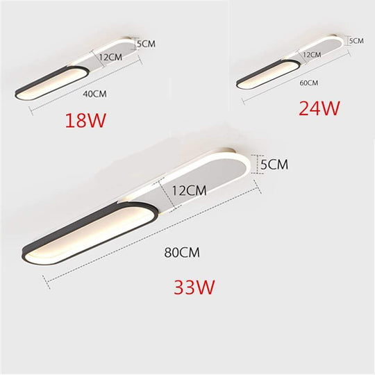 2 Rectangle Minimalist LED Flush Mount Ceiling Light