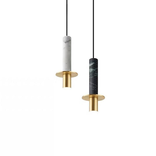 Cylindrical Glass Shade LED Pendant Ceiling Light