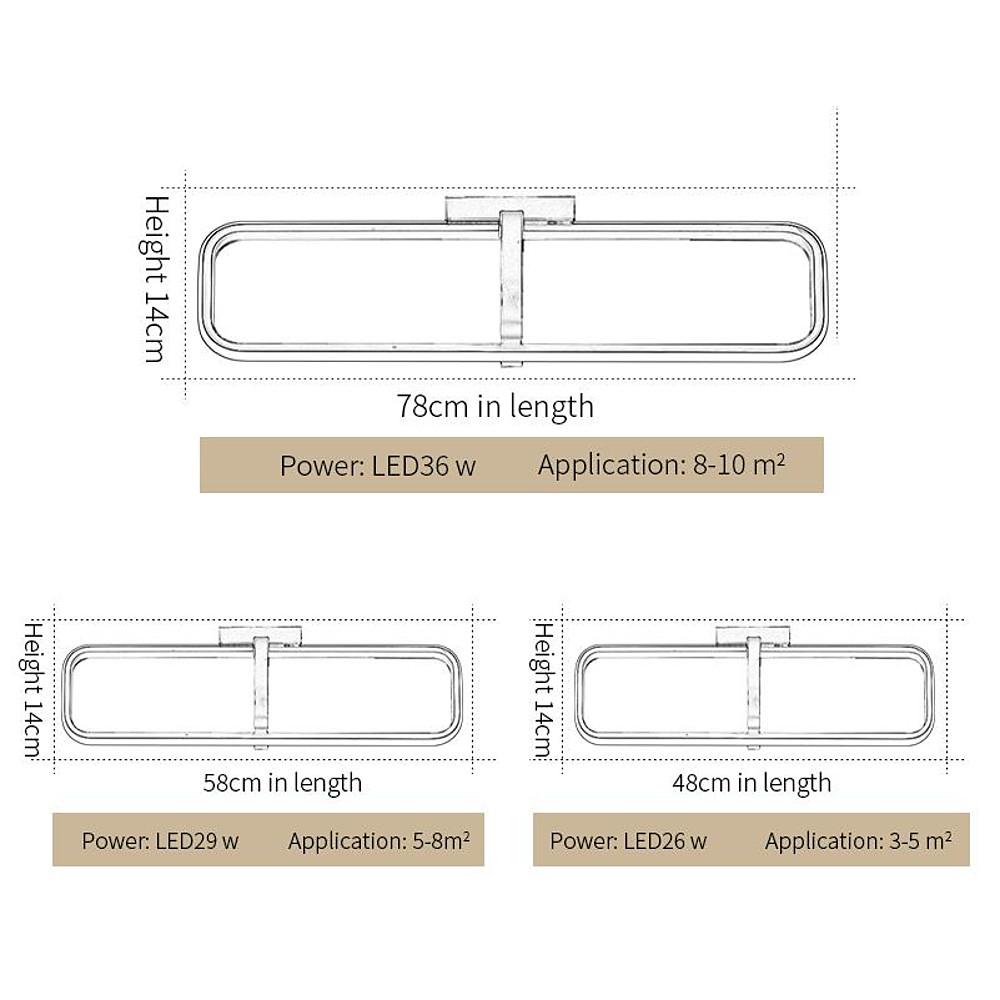 Rectangles Dimmable LED Modern Flush Mount Ceiling Light